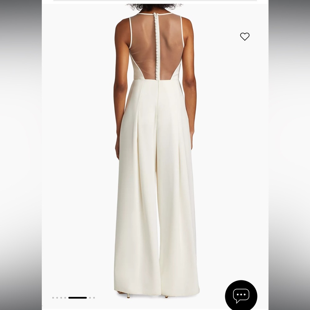 Amsale Bridal Crepe Wide Leg Jumpsuit